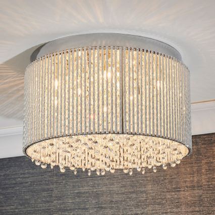 Endon 81980 - Loftlampe i krystal GALINA 10xG9/25W/230V mat krom