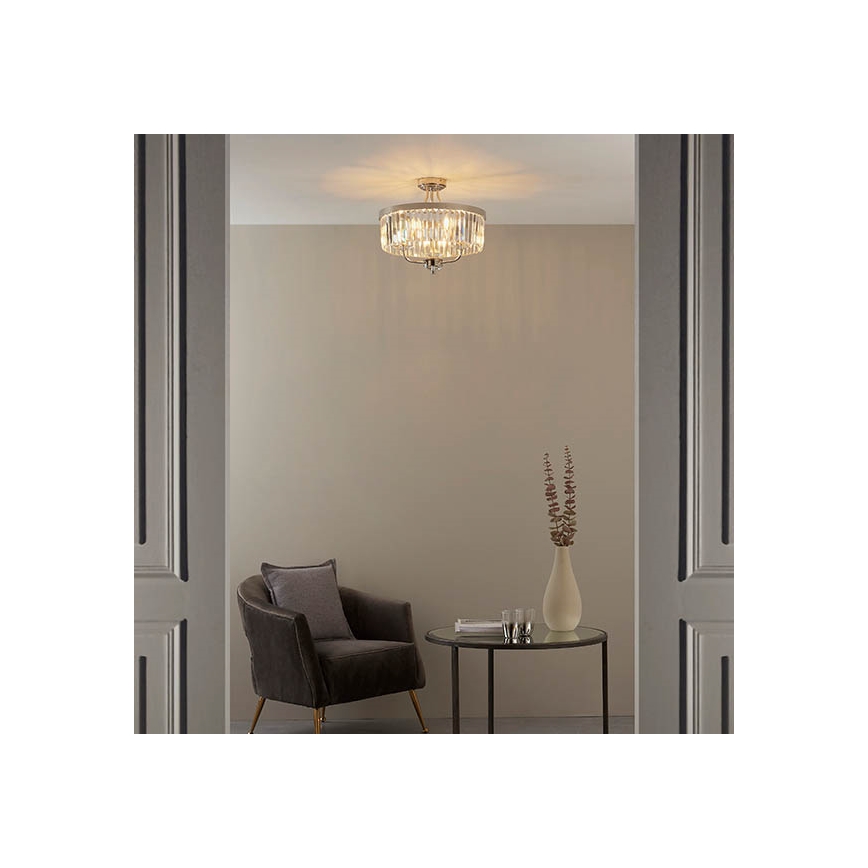 Endon 90264 - Overflademonteret lysekrone CHESTERFIELD 3xE14/6W/230V blank krom