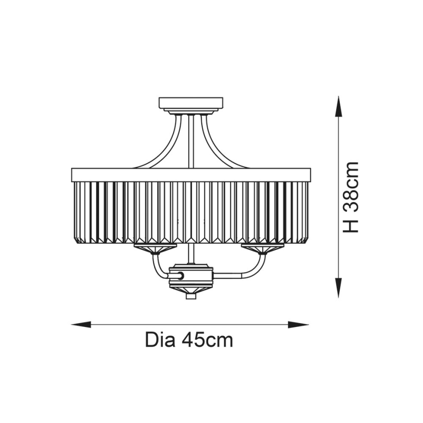 Endon 90264 - Overflademonteret lysekrone CHESTERFIELD 3xE14/6W/230V blank krom