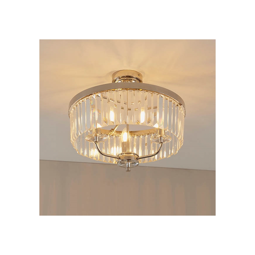 Endon 90264 - Overflademonteret lysekrone CHESTERFIELD 3xE14/6W/230V Ø 45 cm poleret krom