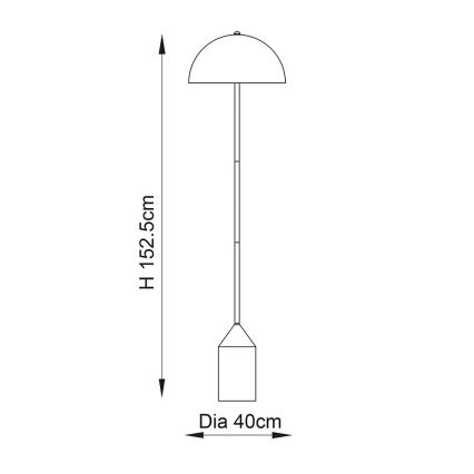 Endon 90521 - Gulvlampe NOVA 1xE27/60W/230V messing
