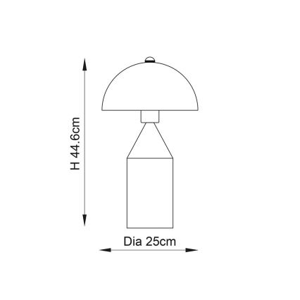 Endon 90522 - Bordlampe NOVA 1xE27/60W/230V messing