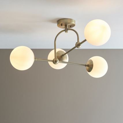 Endon 90843 - Loftmonteret lysekrone ONTARIO 4xE14/7W/230V messing