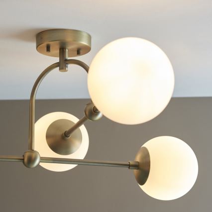 Endon 90843 - Loftmonteret lysekrone ONTARIO 4xE14/7W/230V messing