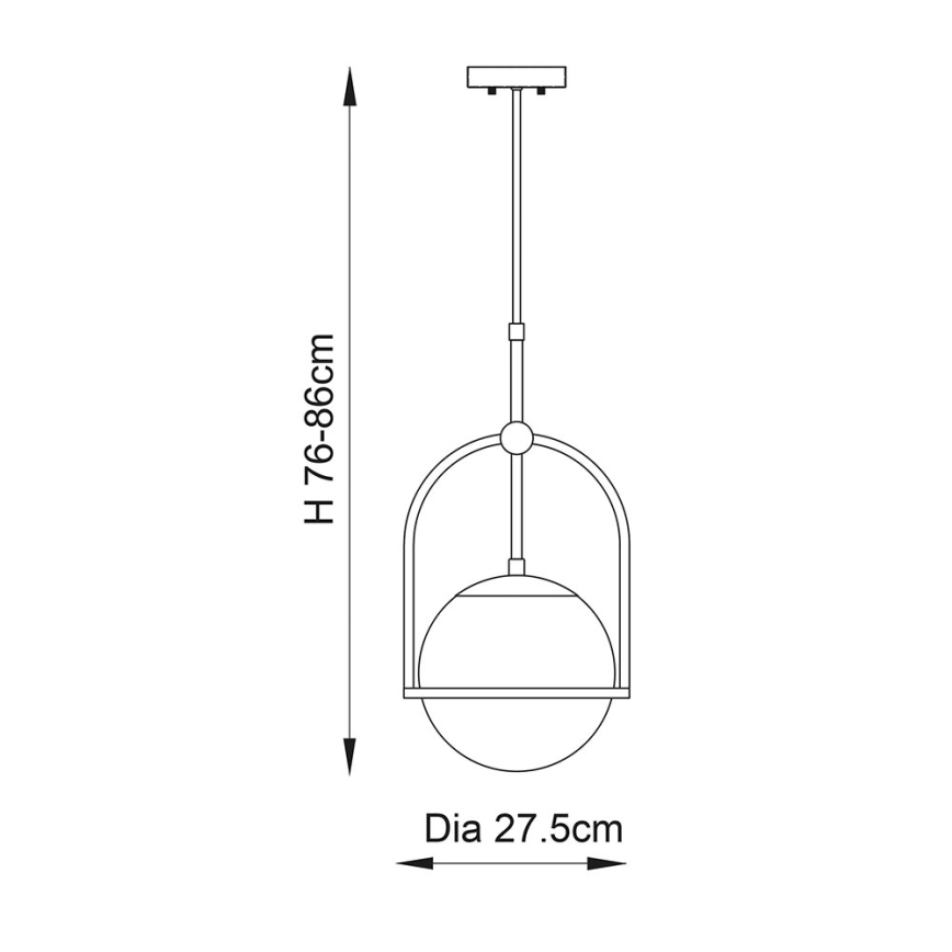 Endon 90844 - Loftlampe på stang ONTARIO 1xE27/10W/230V messing
