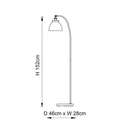 Endon 91741 - Gulvlampe HANSEN 1xE27/40W/230V mat krom