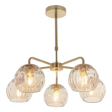 Endon 91969 - Loftlampe på stang DIMPLE 5xE14/7W/230V, guld