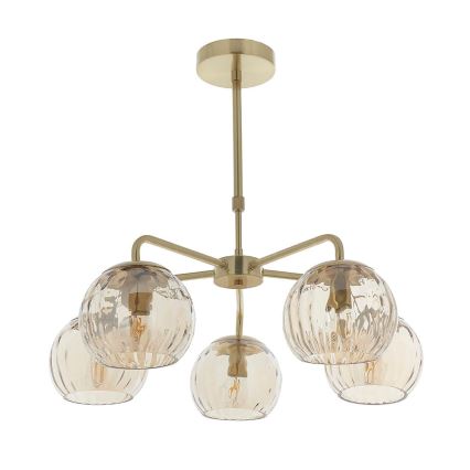 Endon 91969 - Loftlampe på stang DIMPLE 5xE14/7W/230V, guld