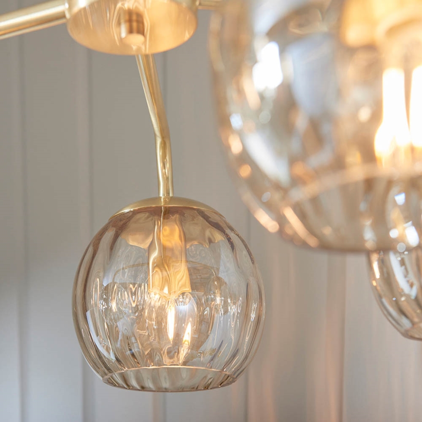Endon 91969 - Loftlampe på stang DIMPLE 5xE14/7W/230V, guld