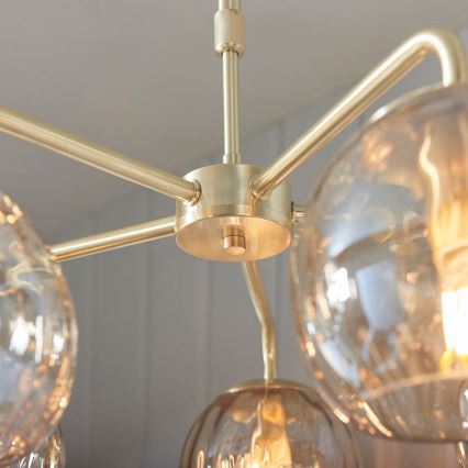 Endon 91969 - Loftlampe på stang DIMPLE 5xE14/7W/230V, guld