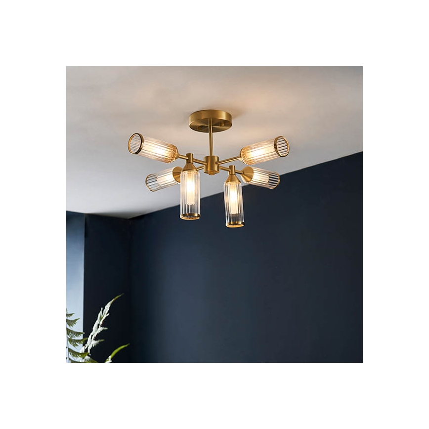 Endon 92213 - Stangmonteret loftlampe 6xG9/3W/230V, messing