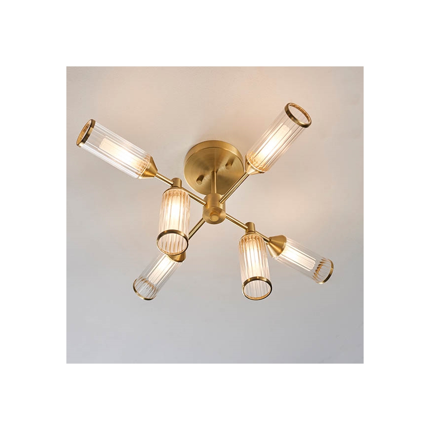 Endon 92213 - Stangmonteret loftlampe 6xG9/3W/230V, messing