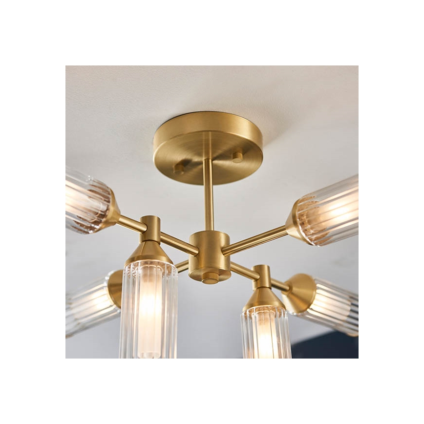 Endon 92213 - Stangmonteret loftlampe 6xG9/3W/230V, messing