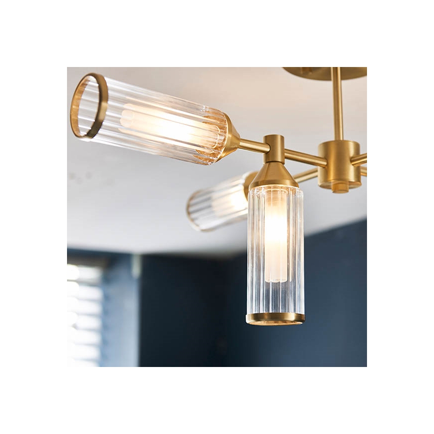 Endon 92213 - Stangmonteret loftlampe 6xG9/3W/230V, messing