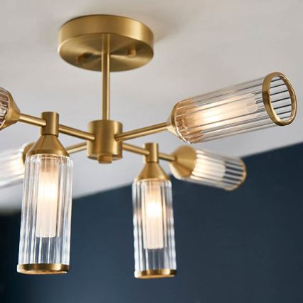 Endon 92213 - Stangmonteret loftlampe 6xG9/3W/230V, messing