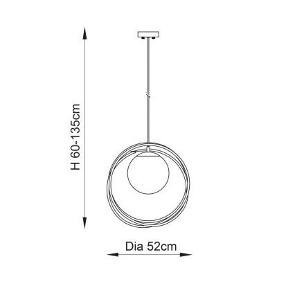 Endon 92488 - Pendel med wire EMILIO 1xE27/10W/230V guld/hvid