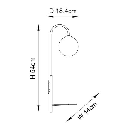 Endon 92726 - Væglampe HALO 1xG9/3W/230V sort/hvid