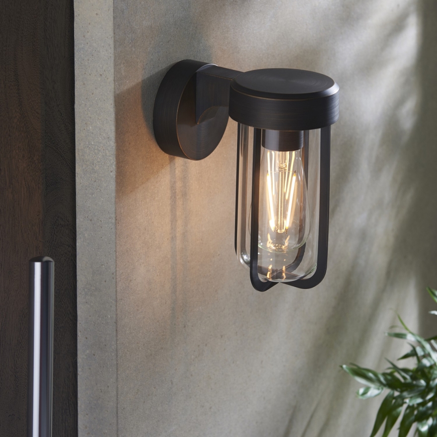 Endon 92857 - Væglampe til badeværelset 1xE27/6W/230V IP44 bronze/sort