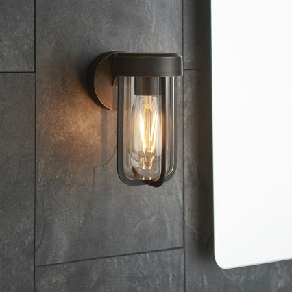 Endon 92857 - Væglampe til badeværelset 1xE27/6W/230V IP44 bronze/sort