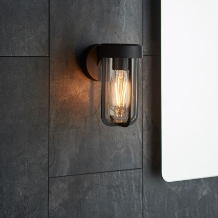 Endon 92859 - Badeværelses væglampe 1xE27/6W/230V IP44 sort