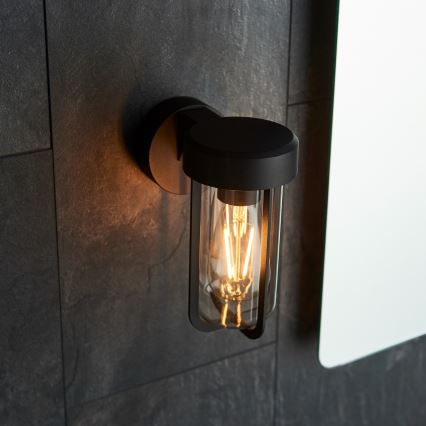 Endon 92859 - Badeværelses væglampe 1xE27/6W/230V IP44 sort