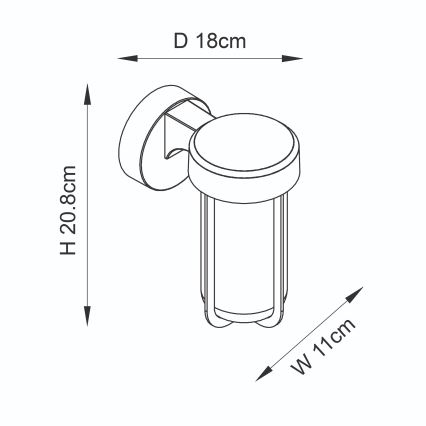 Endon 92859 - Badeværelses væglampe 1xE27/6W/230V IP44 sort