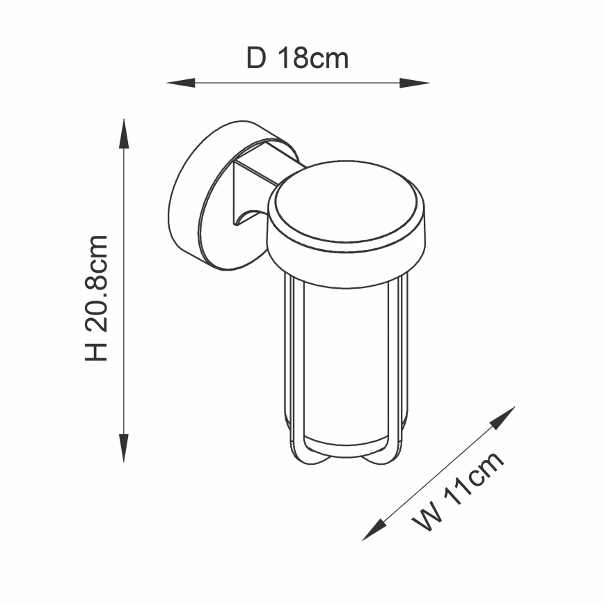 Endon 92859 - Badeværelses væglampe 1xE27/6W/230V IP44 sort
