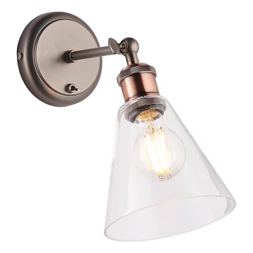 Endon 92874 - Vægspot HAL 1xE27/10W/230V bronze/kobber/transparent