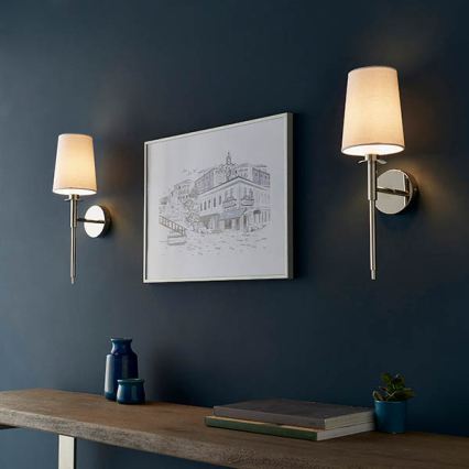 Endon 92949 - Væglampe 1xE14/6W/230V hvid/poleret krom