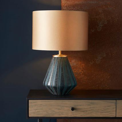 Endon 93059 - Bordlampe ALYSSIA 1xE27/10W/230V guld/blå