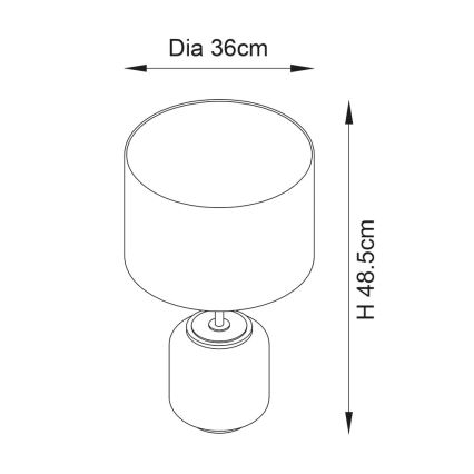 Endon 93067 - Bordlampe ZINNIA 1xE27/10W/230V blå/guld