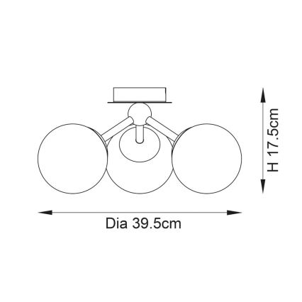 Endon 93489 - Badeværelsesloftlampe FRIO 3xG9/3W/230V IP44 sort