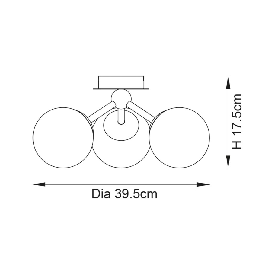 Endon 93489 - Badeværelsesloftlampe FRIO 3xG9/3W/230V IP44 sort