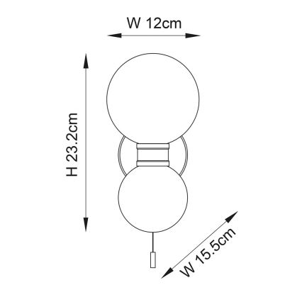 Endon 93523 - Badeværelses væglampe PULSA 2xG9/3W/230V IP44 sort/hvid