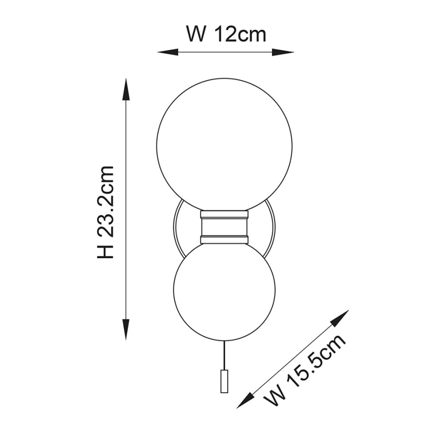 Endon 93523 - Badeværelses væglampe PULSA 2xG9/3W/230V IP44 sort/hvid