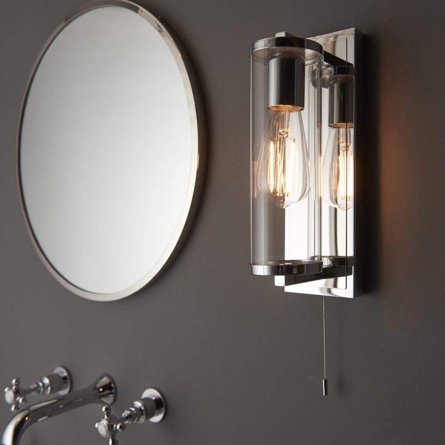 Endon 94074 - Væglampe til badeværelse TAYLOR 1xE27/10W/230V IP44 skinnende krom