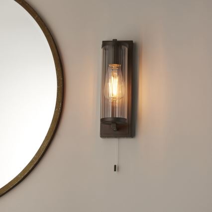 Endon 94077 - Væglampe til badeværelse TAYLOR 1xE27/10W/230V IP44 brun