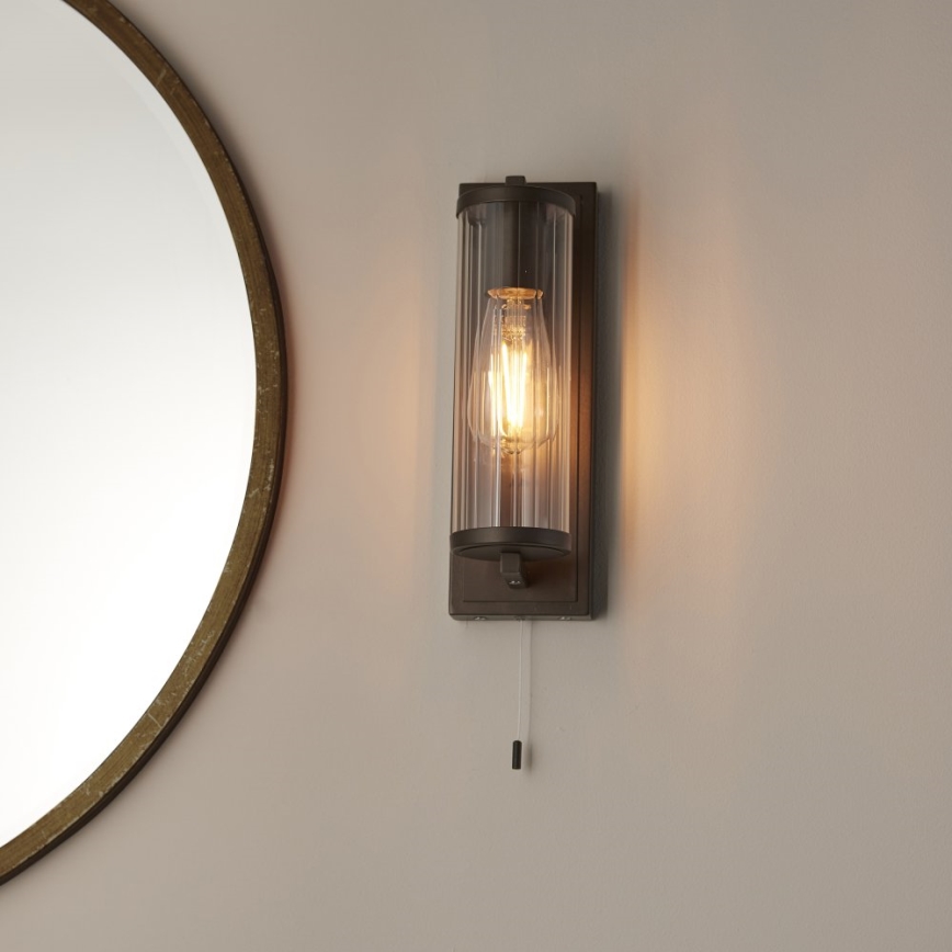 Endon 94077 - Væglampe til badeværelse TAYLOR 1xE27/10W/230V IP44 brun