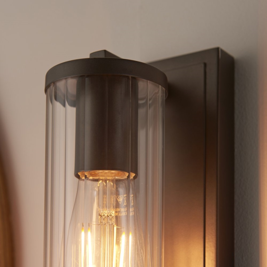 Endon 94077 - Væglampe til badeværelse TAYLOR 1xE27/10W/230V IP44 brun