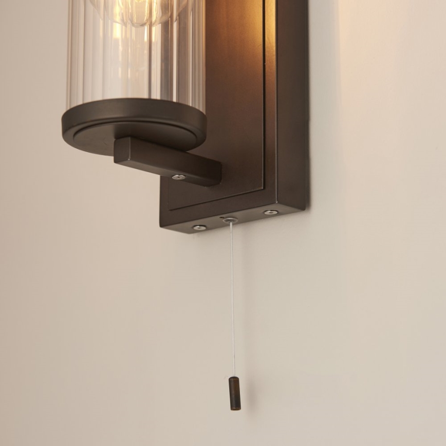 Endon 94077 - Væglampe til badeværelse TAYLOR 1xE27/10W/230V IP44 brun