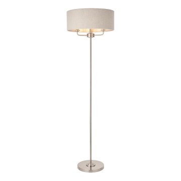 Endon 94359 - Gulvlampe HIGHCLERE 3xE14/40W/230V beige/skinnende krom diameter 47 cm