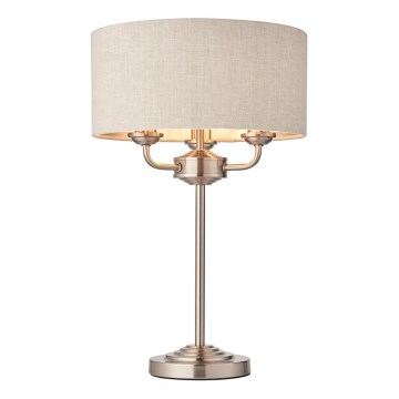 Endon 94369 - Bordlampe HIGHCLERE 3xE14/18W/230V beige/mat krom