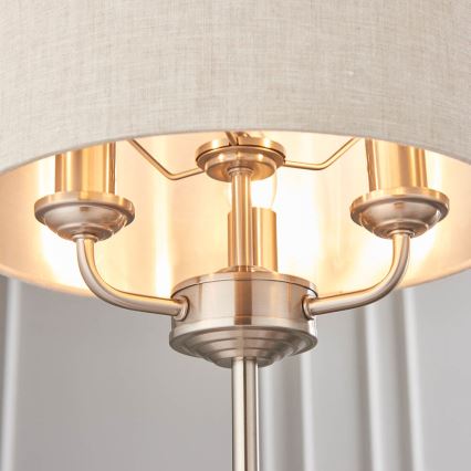 Endon 94369 - Bordlampe HIGHCLERE 3xE14/18W/230V beige/mat krom
