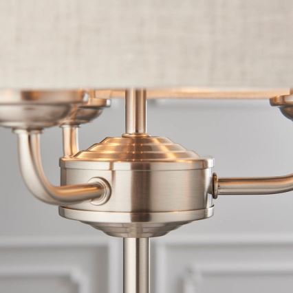 Endon 94369 - Bordlampe HIGHCLERE 3xE14/18W/230V beige/mat krom