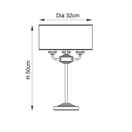 Endon 94369 - Bordlampe HIGHCLERE 3xE14/18W/230V beige/mat krom