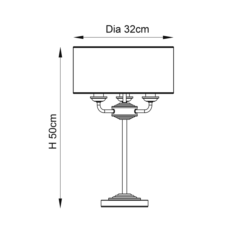 Endon 94369 - Bordlampe HIGHCLERE 3xE14/18W/230V beige/mat krom