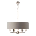 Endon 94373 - Pendel med kædeophæng HIGHCLERE 6xE14/40W/230V grå/skinnende krom diameter 35 cm