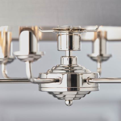 Endon 94373 - Pendel med kædeophæng HIGHCLERE 6xE14/40W/230V grå/skinnende krom