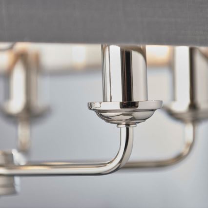 Endon 94373 - Pendel med kædeophæng HIGHCLERE 6xE14/40W/230V grå/skinnende krom