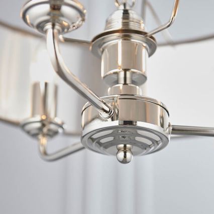 Endon 94377 - Pendel med kædeophæng HIGHCLERE 3xE14/40W/230V grå/skinnende krom